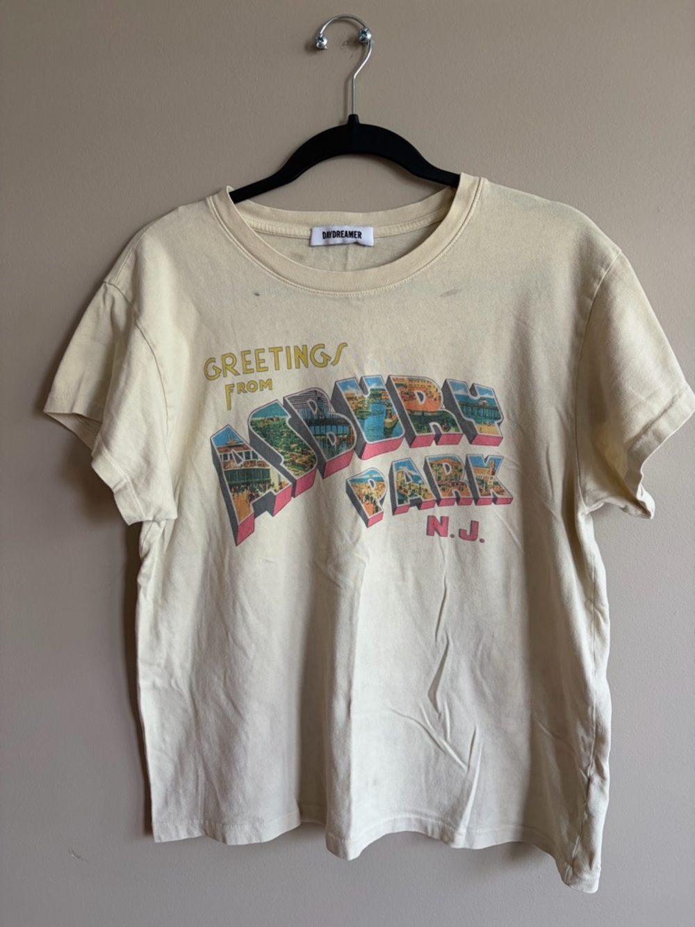 🌊Daydreamer Greetings From Asbury Park NJ Graphic Tee – One Size Vintage Style